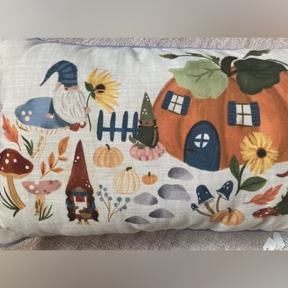 Storehouse Gnome Mushroom Fairy Pumpkin pillow 12x24 Light up Fall Halloween - Picture 2 of 5